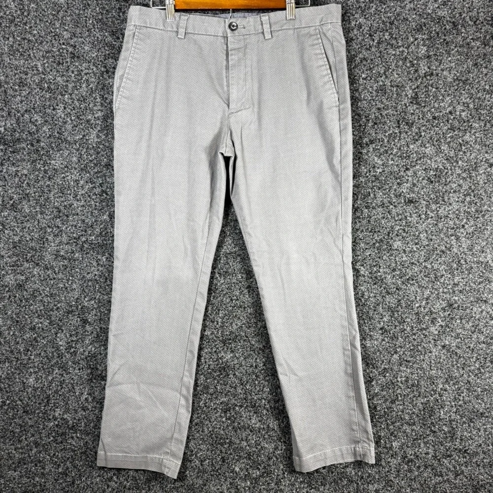 Banana Republic Fulton Skinny Chino Mens 34x30 Grey Geometric Print Pants